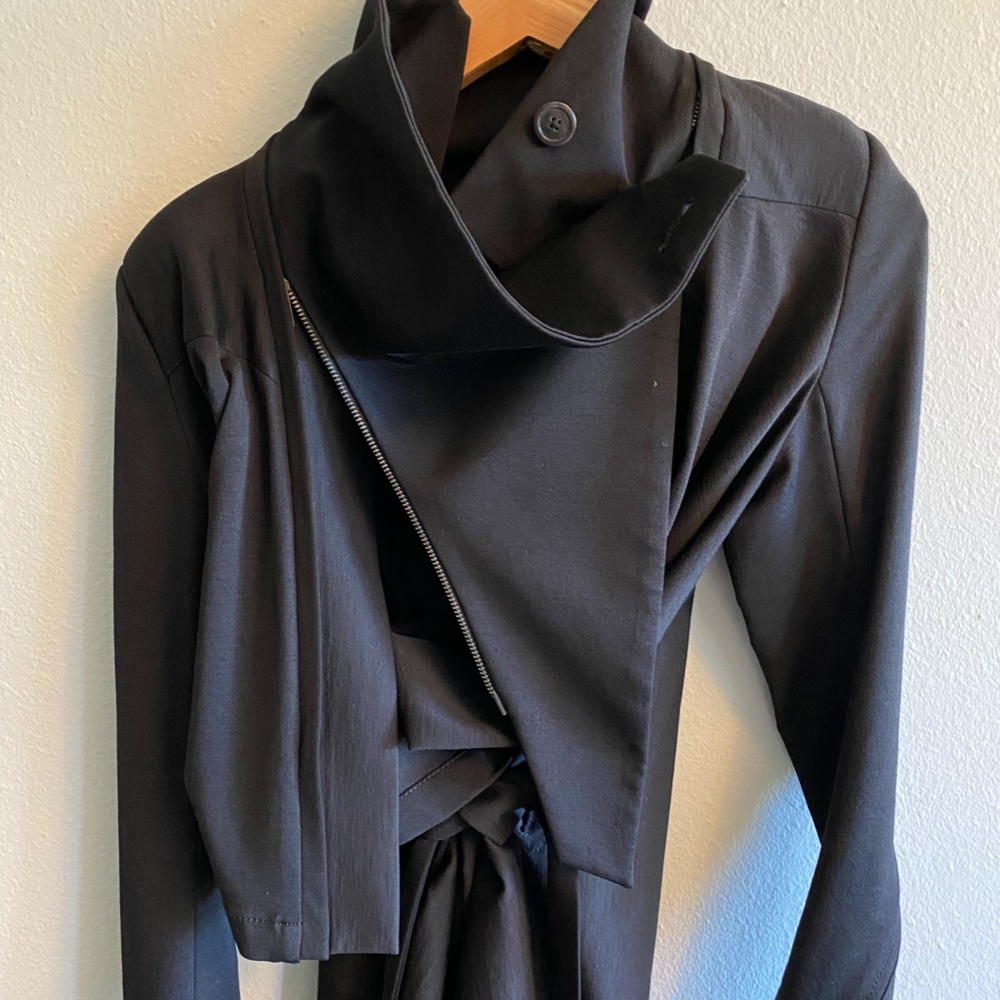 Ann Demeulemeester black wool blend jacket coat blazer size 38 Incredible detail